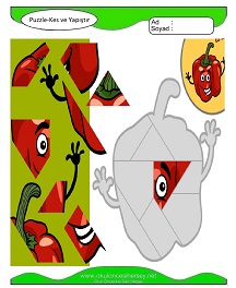 Puzzle Kes Yapıştır Çalışma Sayfaları
